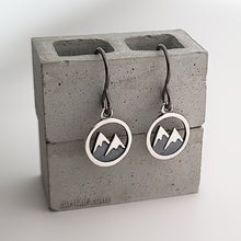 Load image into Gallery viewer, Sterling Silver Snow Capped Mountain Earrings -- E261
