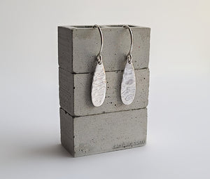 Sterling Silver Hammered Teardrop Dangle Earrings -- E280