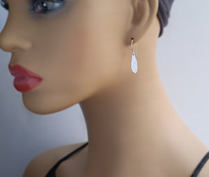 Sterling Silver Hammered Teardrop Dangle Earrings -- E280
