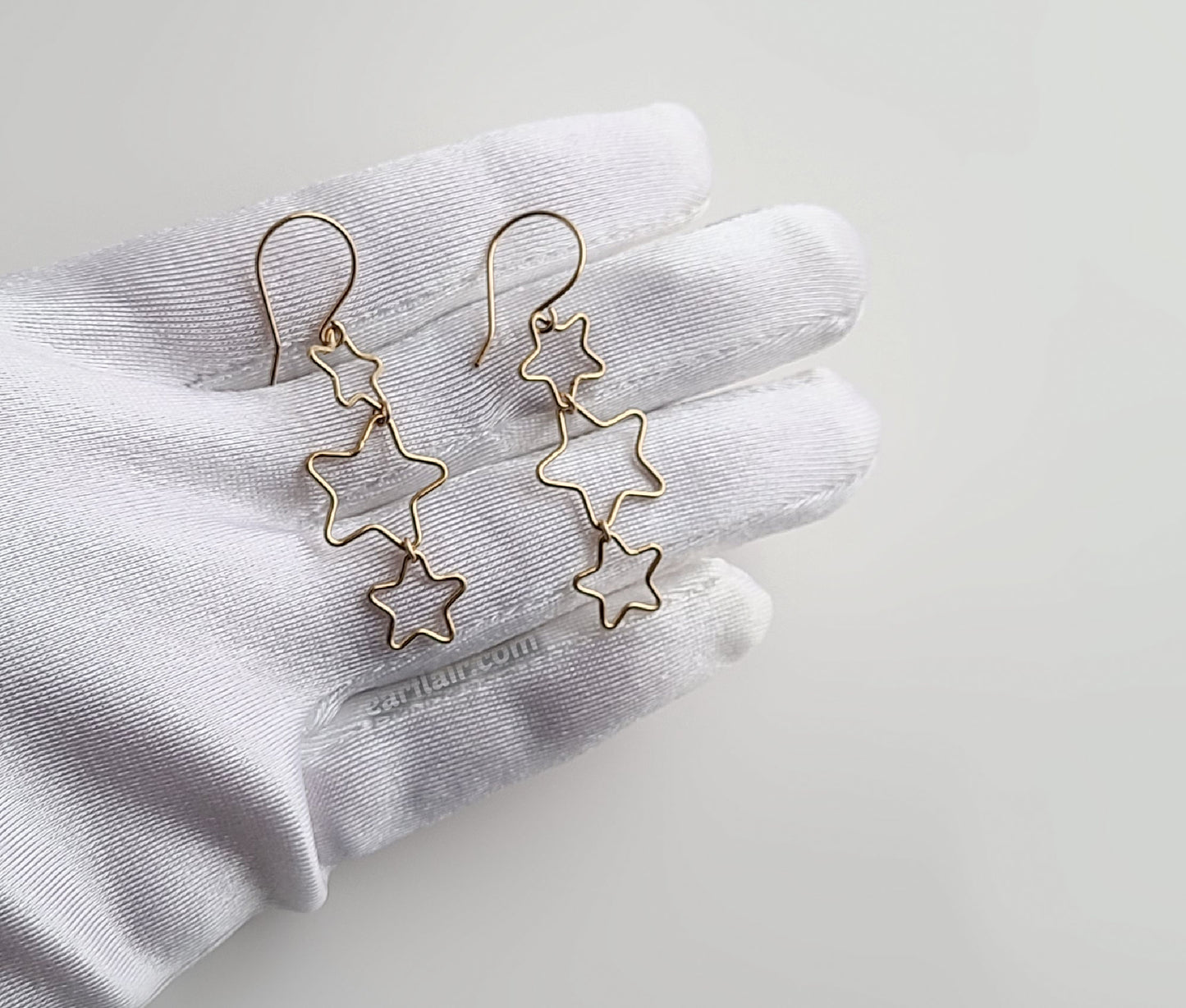Gold Filled Dangling Stars Earrings