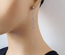 Load image into Gallery viewer, Long Chain Link Dangle Earrings -- E286
