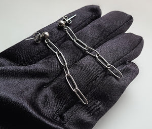 Long Chain Link Dangle Earrings -- E286
