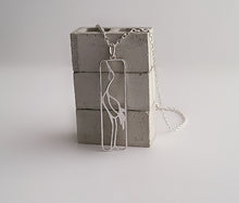 Load image into Gallery viewer, Sterling Silver Crane Pendant/Necklace -- N122
