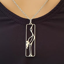 Load image into Gallery viewer, Sterling Silver Crane Pendant/Necklace -- N122
