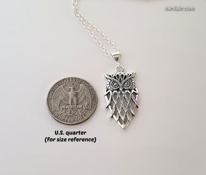 Sterling Silver Owl Pendant -- EF0143