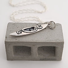 Load image into Gallery viewer, Sterling Silver Kayak Charm/Necklace -- N148
