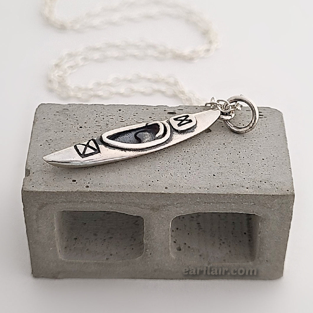 Sterling Silver Kayak Charm/Necklace -- N148