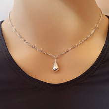 Load image into Gallery viewer, Sterling Silver Elegant Teardrop Necklace -- N209
