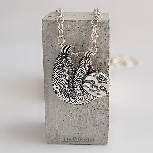 Sterling Silver Sloth Charm -- N219