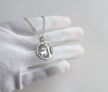 Load image into Gallery viewer, Sterling Silver Deer in Woods Charm/Necklace -- N222
