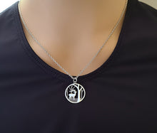 Load image into Gallery viewer, Sterling Silver Deer in Woods Charm/Necklace -- N222
