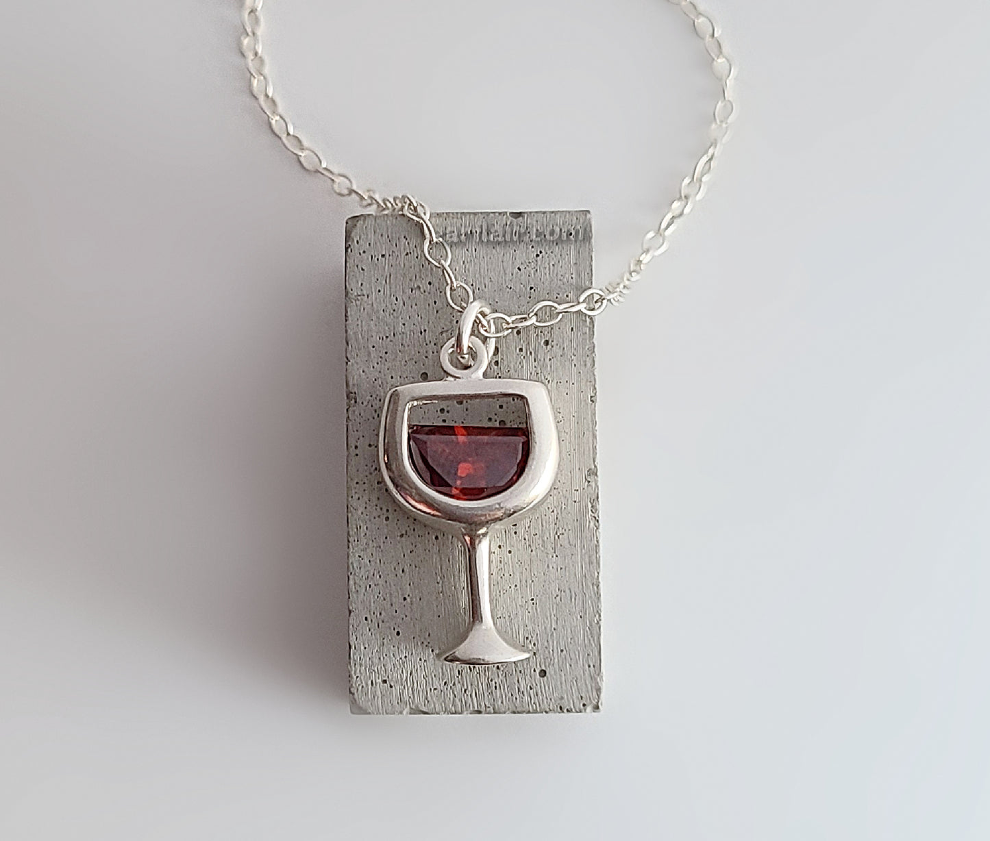 Sterling Silver Red Wine Glass Charm -- EF0207