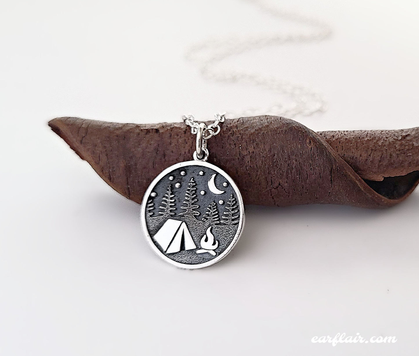 Sterling Silver Camping Charm -- EF0269