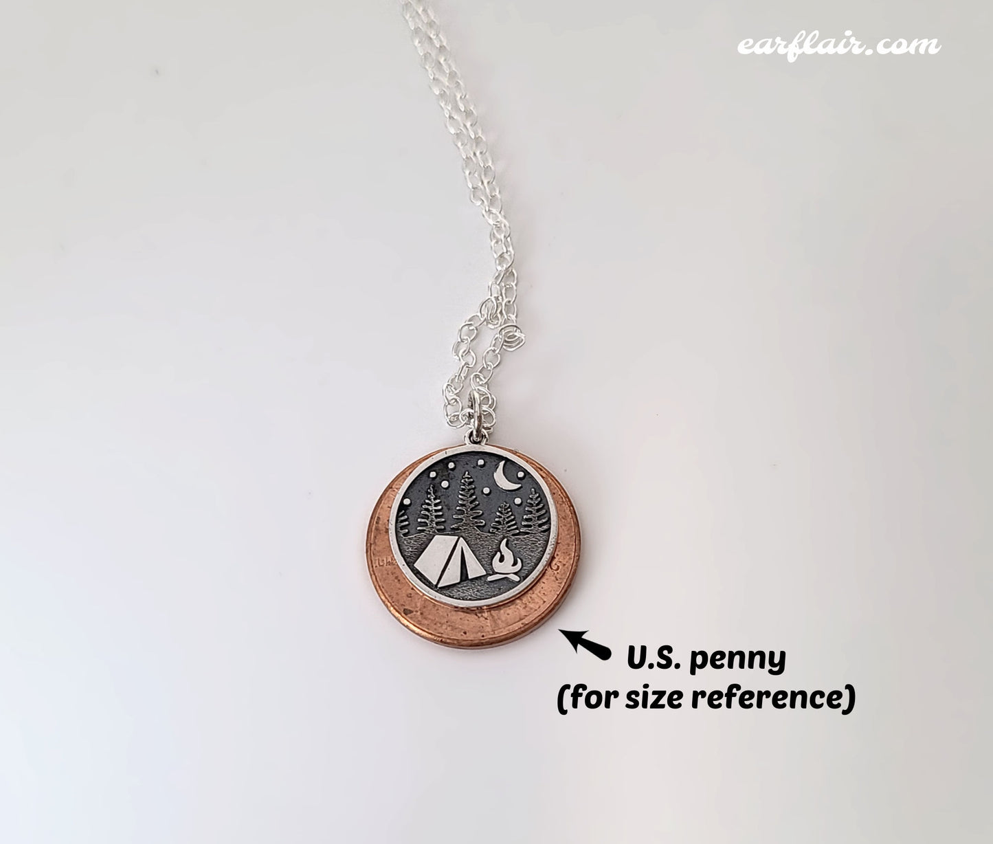 Sterling Silver Camping Charm -- EF0269