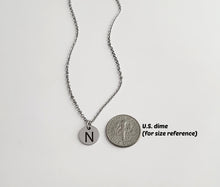 Load image into Gallery viewer, Stainless Steel Round Initial Necklace
