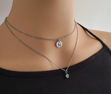 Load image into Gallery viewer, Stainless Steel Round Initial Necklace
