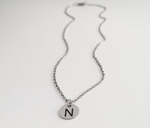 Load image into Gallery viewer, Stainless Steel Round Initial Necklace
