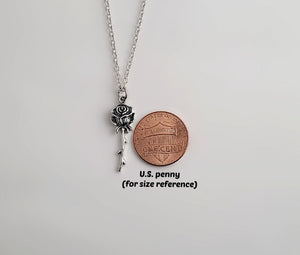 Sterling Silver Long Stemmed Rose Charm