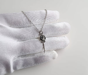 Sterling Silver Long Stemmed Rose Charm