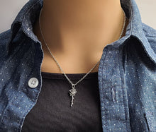 Load image into Gallery viewer, Sterling Silver Long Stemmed Rose Charm
