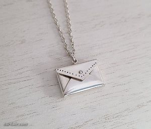 Sterling Silver Envelope Locket Necklace