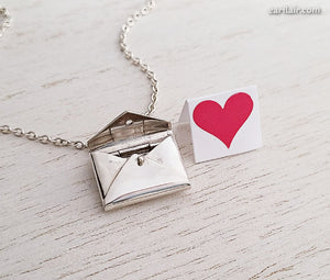 Sterling Silver Envelope Locket Necklace