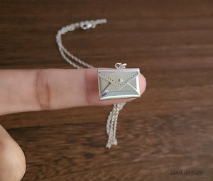 Sterling Silver Envelope Locket Necklace