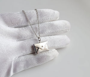Sterling Silver Envelope Locket Necklace