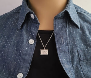 Sterling Silver Envelope Locket Necklace