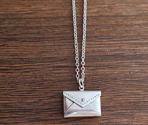 Sterling Silver Envelope Locket Necklace