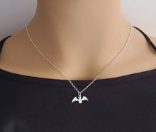 Load image into Gallery viewer, Sterling Silver Bat Dangle Earrings -- E220
