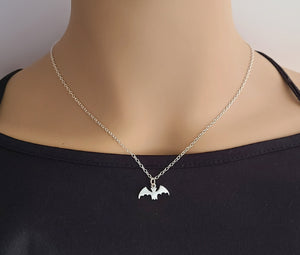 Sterling Silver Bat Dangle Earrings -- E220