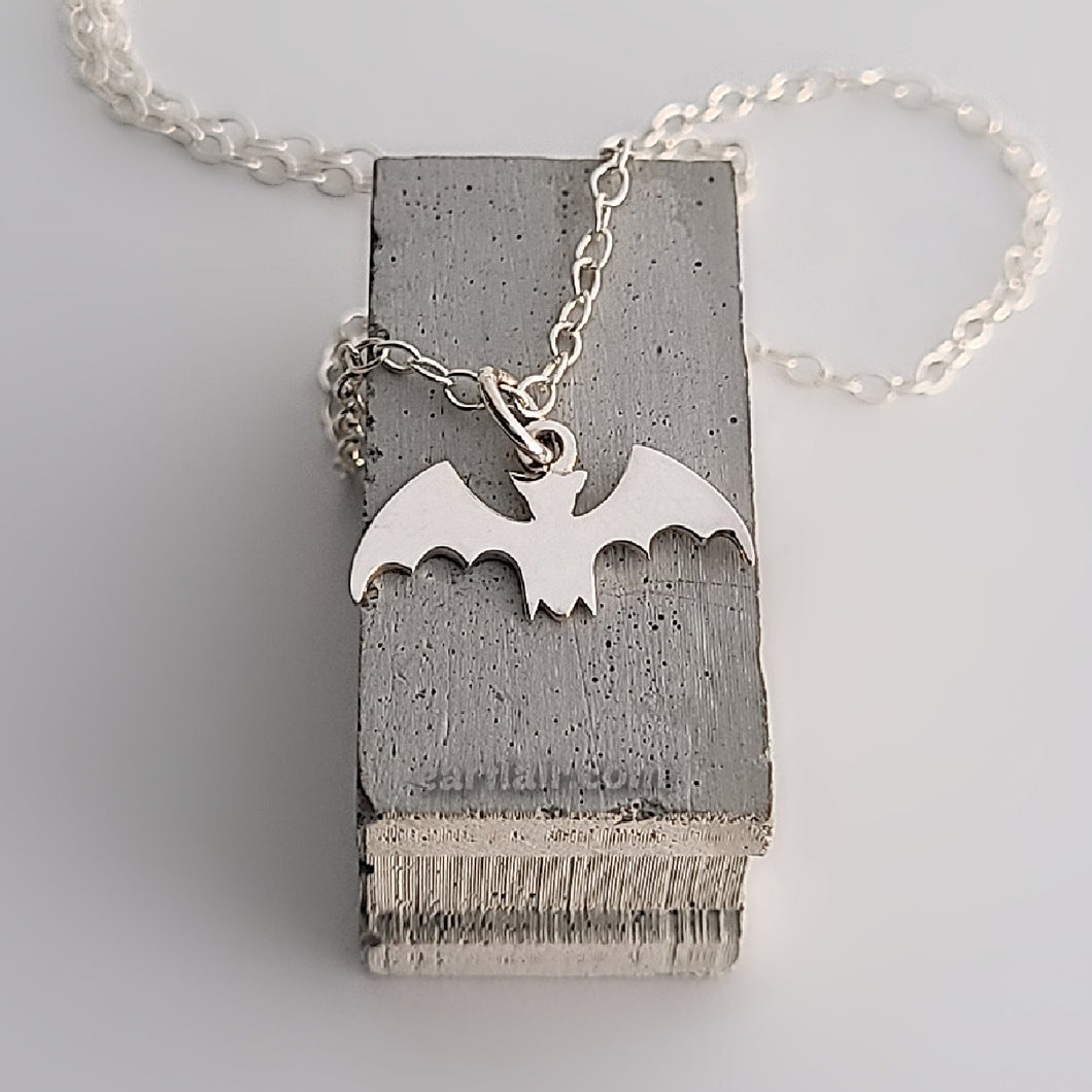 Sterling Silver Bat Charm Necklace