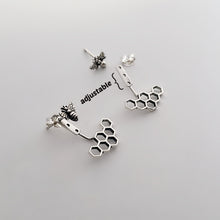 Load image into Gallery viewer, Sterling Silver Bee &amp; Honeycomb Ear Jacket
