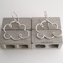 Load image into Gallery viewer, Sterling Silver Cloud Earrings -- E163
