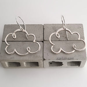 Sterling Silver Cloud Earrings -- E163