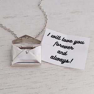 Sterling Silver Envelope Locket Necklace
