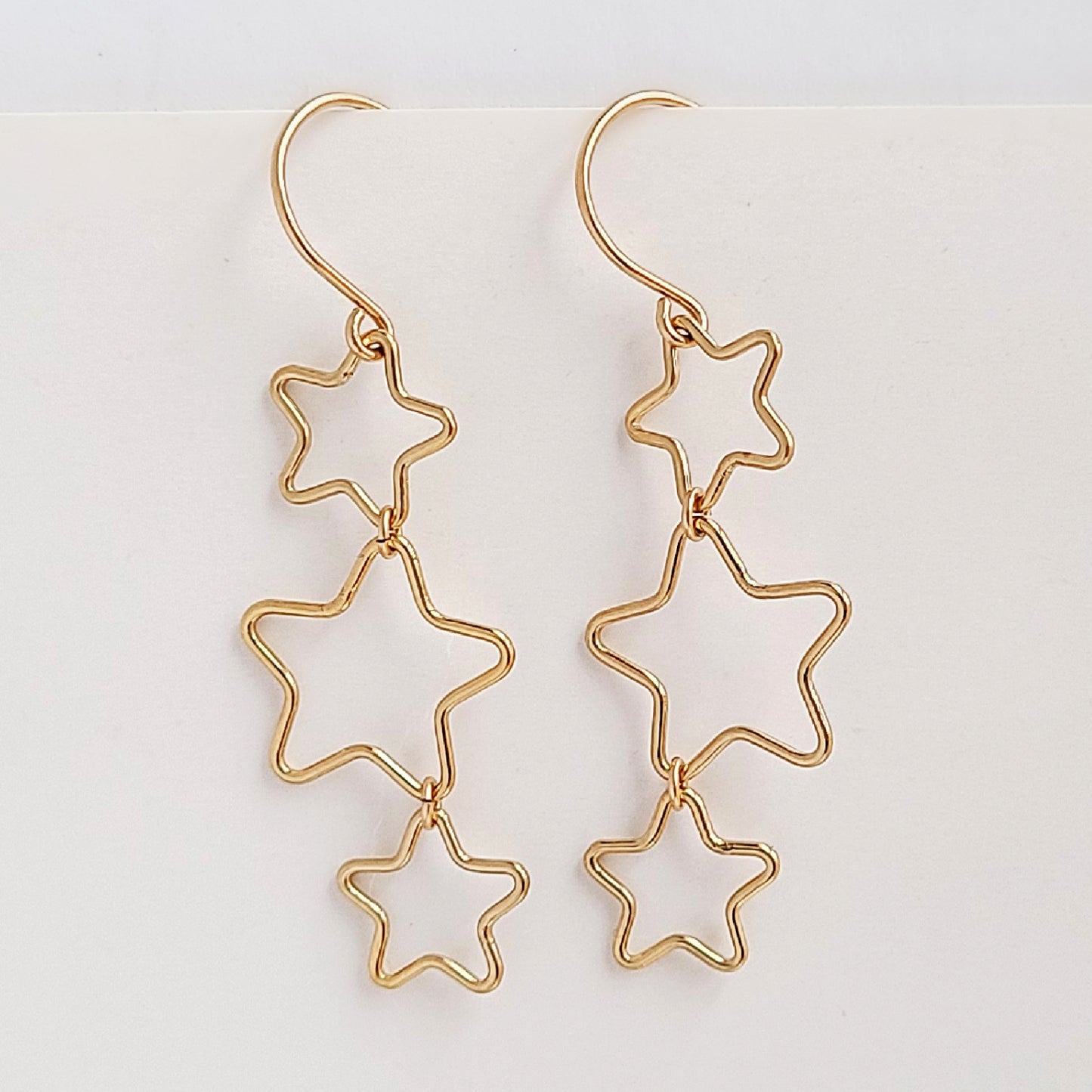 Gold Filled Dangling Stars Earrings
