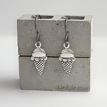 Load image into Gallery viewer, Sterling Silver Ice Cream Dangle Earrings -- E253

