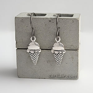 Sterling Silver Ice Cream Dangle Earrings -- E253