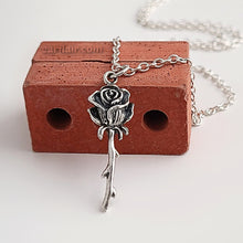 Load image into Gallery viewer, Sterling Silver Long Stemmed Rose Charm
