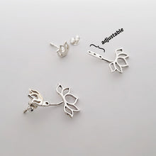 Load image into Gallery viewer, Sterling Silver Lotus Flower Ear Jacket
