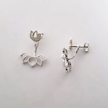 Load image into Gallery viewer, Sterling Silver Lotus Flower Ear Jacket
