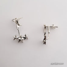 Load image into Gallery viewer, Sterling Silver Moon &amp; Stars Ear Jacket
