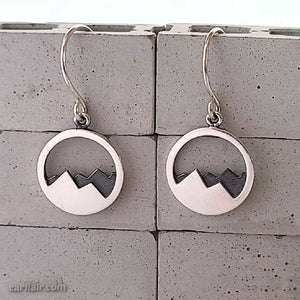 Sterling Silver Mountain Range Earrings -- E157