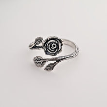 Load image into Gallery viewer, Sterling Silver Adjustable Rose Ring
