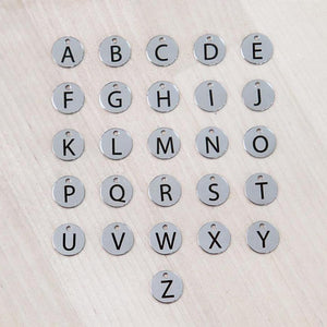 Stainless Steel Round Initial Necklace