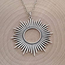 Load image into Gallery viewer, Sterling Silver Spikey Sunburst Pendant -- EF0181
