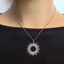 Load image into Gallery viewer, Sterling Silver Spikey Sunburst Pendant -- EF0181

