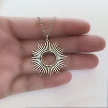 Load image into Gallery viewer, Sterling Silver Spikey Sunburst Pendant -- EF0181
